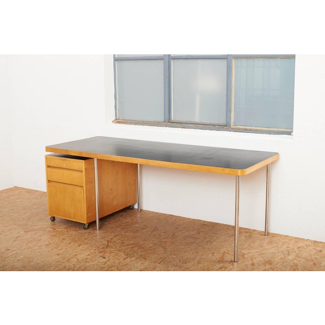Worktable in Chrome-Plated Metal Tubing and Wooden Top by Marcel Breuer for Wohnbedarf, 1928 For Sale - Image 14 of 15