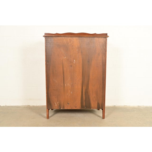 French Provincial Louis XV Fruitwood Gentleman's Chest by Fancher, Circa 1940s For Sale - Image 16 of 17