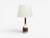 Gordon & Jane Martz, American Mid-Century Modern, Table Lamp, Walnut, Beige Ceramic, Brass, USA, 1960s A cream ceramic and...