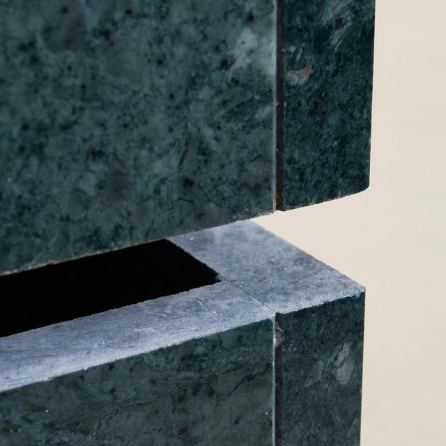 Italian Verde Marble + Limestone Side Table, 1970s For Sale - Image 9 of 11