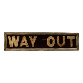 Antique Great Western Railway Double-Sided Platform Way Out Sign, 1920 For Sale