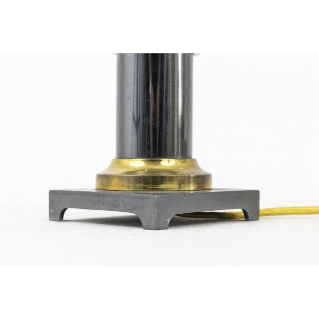 1970s Table Lamps in Gilt and Metallic Grey Bronze, 1970s, Set of 2 For Sale - Image 5 of 6