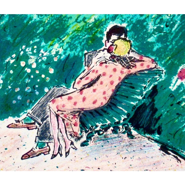 Jean-Pierre Cassigneul Les Amoureux Sur Un Banc C. 1980 Reproduction Print For Sale - Image 4 of 7