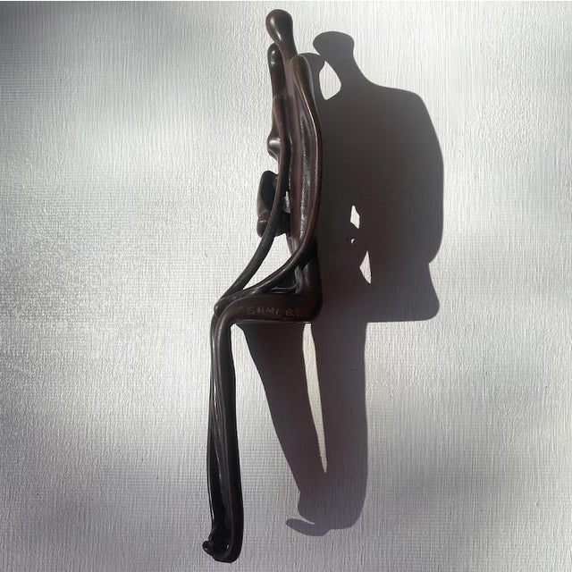 1980s Sami Ben Lulu Signed Abstract Bronze Sculpture "Protection," Gallery Provenance For Sale - Image 4 of 10