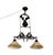 This rare vintage double pendant chandelier features sculptural nautical ship motifs crafted in cast iron, paired with two...