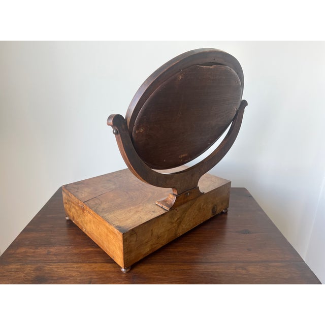 Antique French Walnut Dressing Table Mirror with Drawer, 1890s For Sale - Image 6 of 18