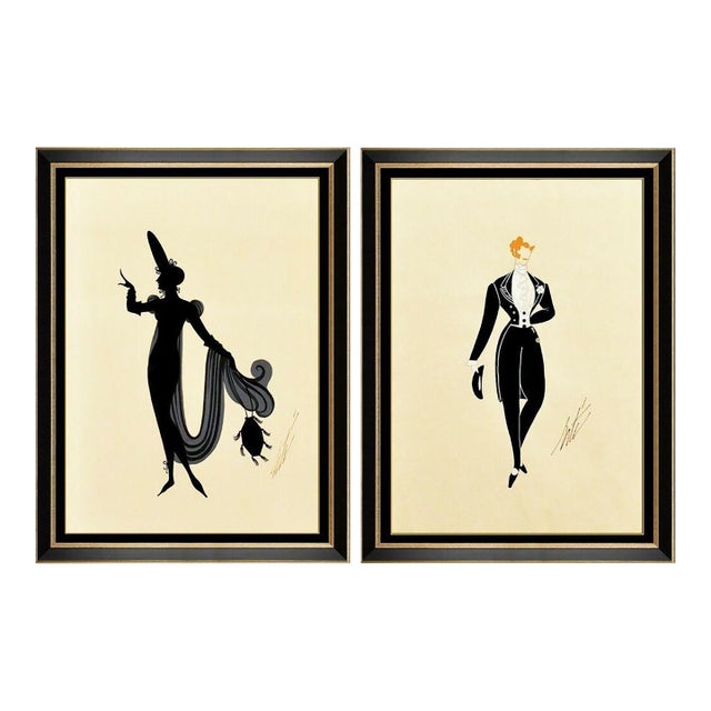 Mid 20th Century Influence Directoire & La Ciboulette, Erté - Set of 2 For Sale