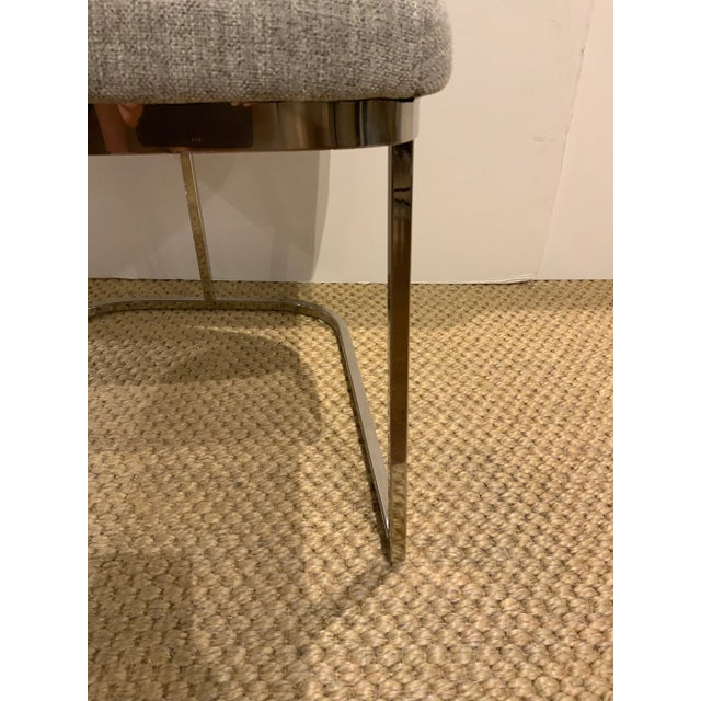 Modern Modern Gray and Chrome Dining Chairs Set of 4 For Sale - Image 3 of 8