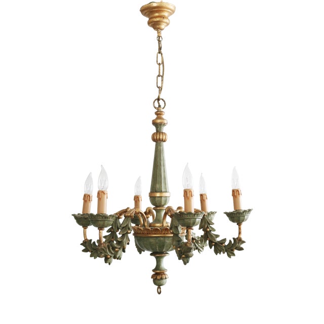 Hand-Carved Florentine Chandelier, 1970 For Sale