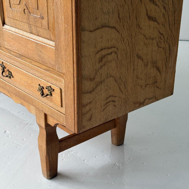 1960s Danish Carved Oak Brutalist Wood Sideboard For Sale In Chicago - Image 6 of 12