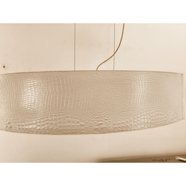 Oval Leather Suspension Lamp For Sale - Image 9 of 16
