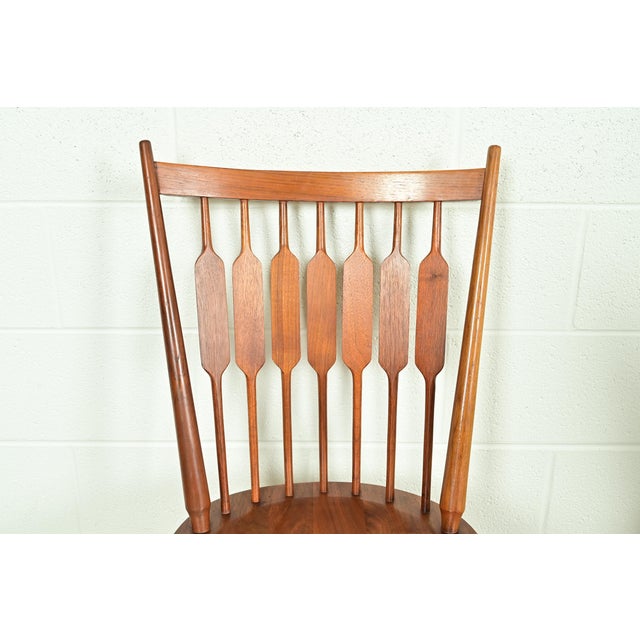 Kipp Stewart for Drexel Declaration Sculpted Walnut Side Chairs or Dining Chairs, Pair For Sale In South Bend - Image 6 of 13