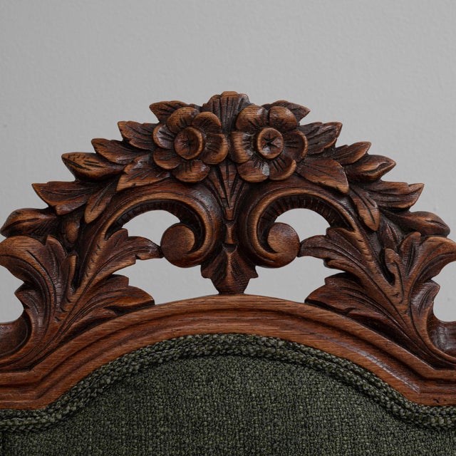 1900s French Baroque Revival Oak Armchair with Upholstered Cushions For Sale - Image 14 of 18