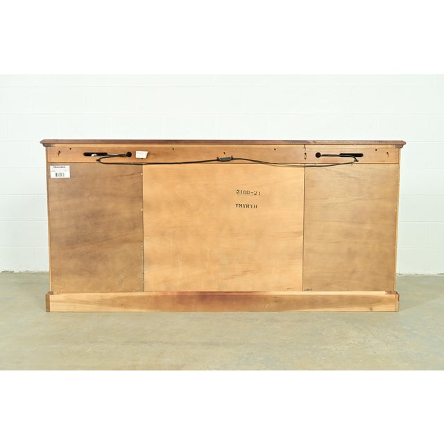 Henredon Grand Provenance Italian Neoclassical Walnut and Burl Wood Lighted Sideboard or Bar Cabinet For Sale - Image 13 of 14