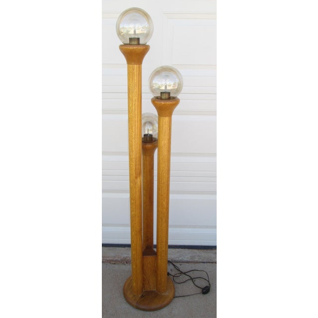 Brown Late 20th Century Modeline Honey Oak Floor Lamp by Charles Gibilterra For Sale - Image 8 of 18