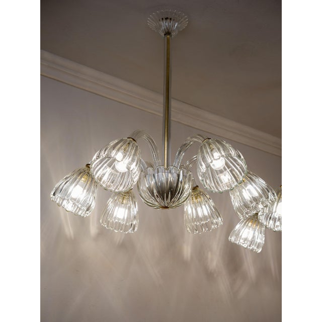 Murano Glass Chandeliers attributed to Barovier & Toso, Italy, 1940s, Set of 2 For Sale - Image 12 of 14
