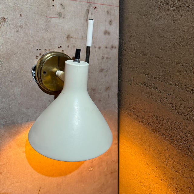 Metal Pair of Lightolier Wall Sconces Mid Century Modern For Sale - Image 7 of 10