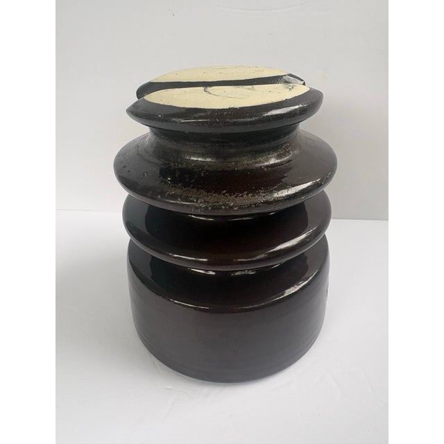 Vintage Locke Hi-Top Brown Glazed Porcelain Electrical Insulator, Usa For Sale In Orlando - Image 6 of 11