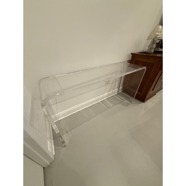 Modern Lucite Console Table For Sale - Image 3 of 10