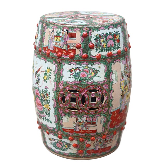 Mid 20th Century Famille Rose / Rose Medallion Porcelain Garden Stool For Sale - Image 9 of 10