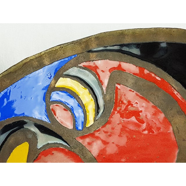Multi-Colored Enameled Bronze Bowl by Mario Marè, 1972 For Sale - Image 3 of 10