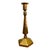 A striking vintage solid brass candlestick distinguished by its crisp geometric silhouette and elegant architectural...
