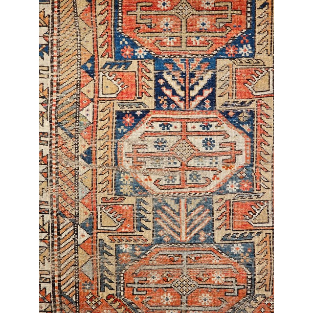 Antique Caucasian Shirvan Area Rug, Wool Pile, Geometric Pattern, 1880s, 4' x 5' For Sale - Image 15 of 18