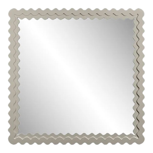 Fleur Home Carnival Chaos Square Mirror in Useful Gray, 24x24 For Sale