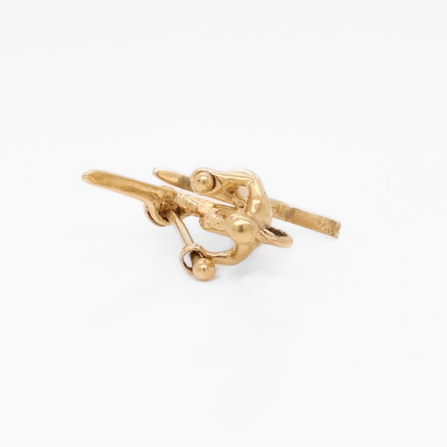 Vintage 14k Gold Kinetic Figural Skier Charm for a Bracelet For Sale - Image 11 of 11