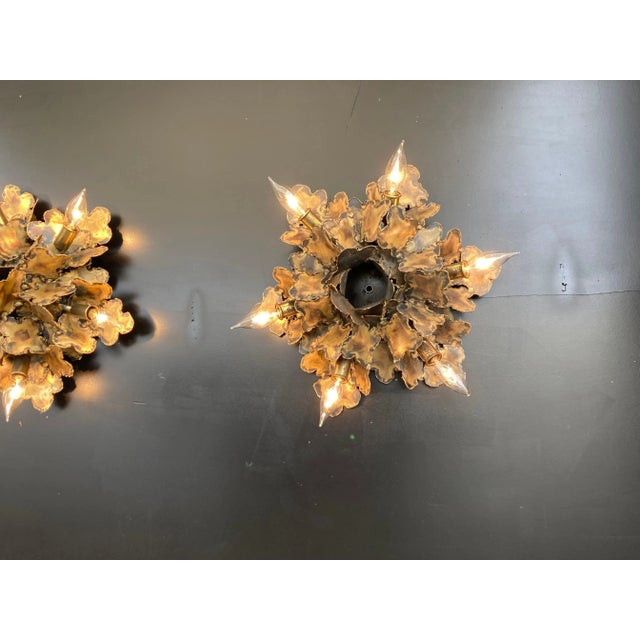 Brass 1960s Tom Greene for Feldman Brutalist Sconce Wall Lamps - A Pair For Sale - Image 8 of 13