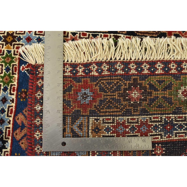 Yalameh Rug 3’4” X 4’10” Multicolor Wool Vintage Tribal Hand-Knotted Carpet For Sale - Image 13 of 13