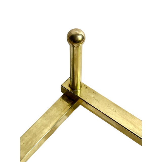 Vintage Mid Century Italian Brass “Accordion” Style Coat Hat Rack For Sale - Image 13 of 17