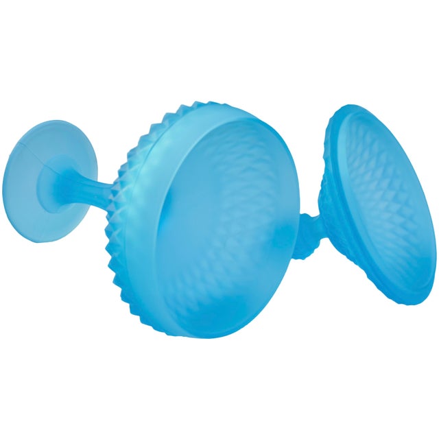 Mid-Century Modern Mid 20th Century Handmade & Textured Blue-Opalescent Glass Candy Dish For Sale - Image 3 of 4