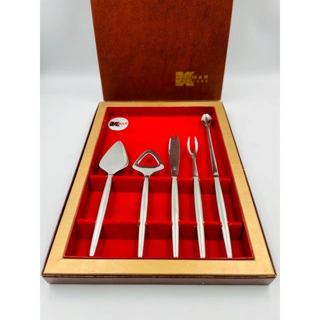 Mid 20th Century Mid-Century Kalmar Italy 5 Piece Stainless Bar Set in Original Box For Sale In Los Angeles - Image 6 of 12
