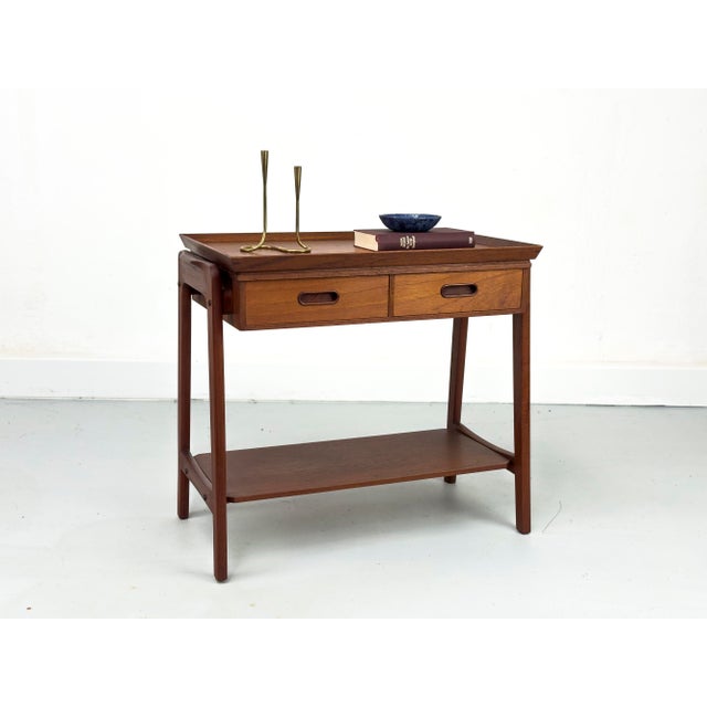 Danish Teak Side Table with Drawers, 1960s For Sale - Image 10 of 18