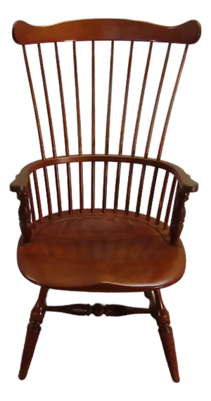 Duckloe Solid Cherry Fan Back Windsor Arm Chair