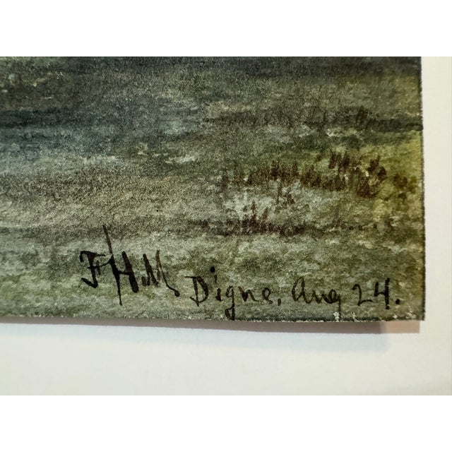 Early 20th Century Early 20th Century Frank Henry Mason Signed Digne France Aug 24 River Landscape Watercolor For Sale - Image 5 of 7