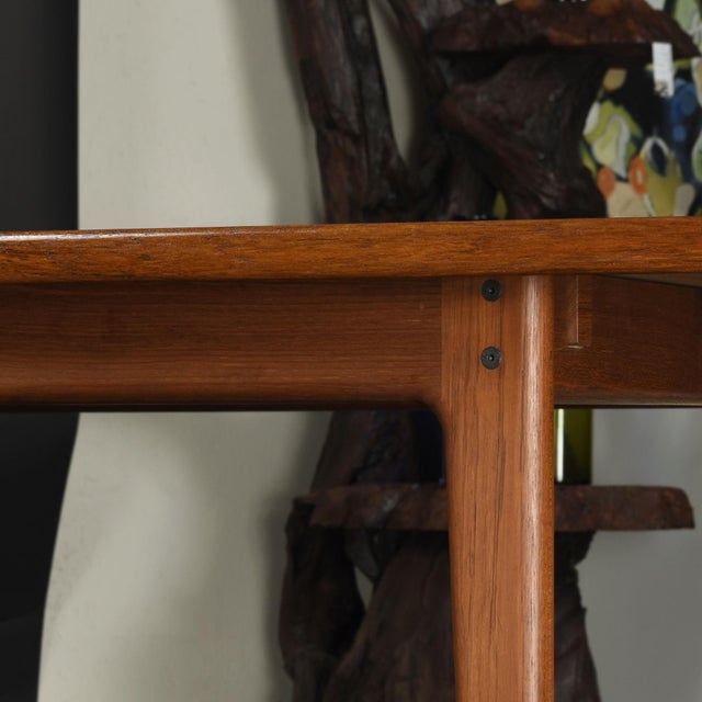 Danish Modern Teak Expanding Rectangle Dining Table Vintage 1960s For Sale - Image 14 of 17