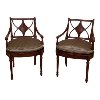 Pair Theodore Alexander Regency Style Mahogany Armchairs For Sale