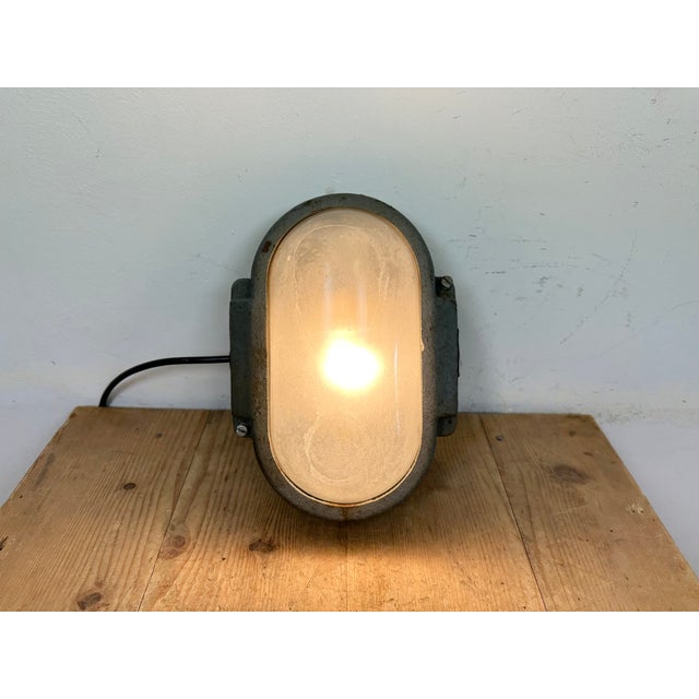 Grey Industrial Cast Iron Wall Light from Elektrosvit, 1960s For Sale - Image 13 of 16