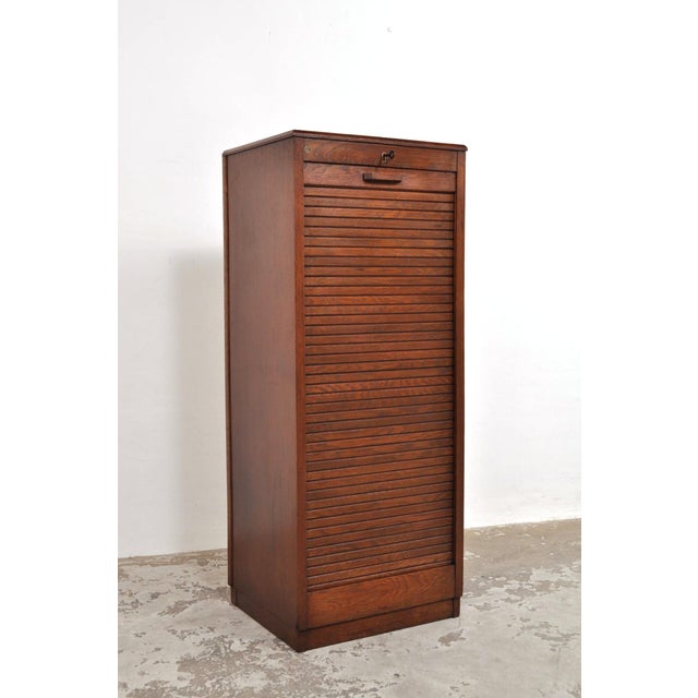Vintage Roller Door Cabinet in Oak and Beech, 1930s For Sale - Image 9 of 12