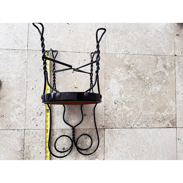 Antique Restored Early 20th C. Child's Twisted Wrought Iron Ice Cream Parlor Chair For Sale - Image 11 of 13