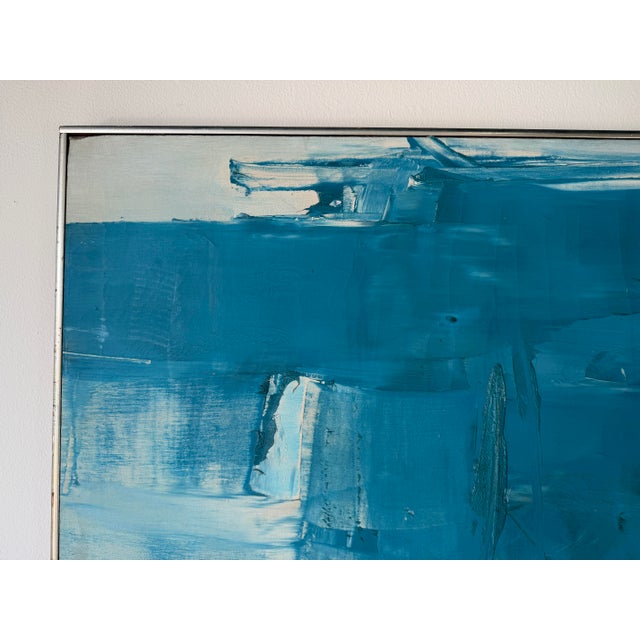 Wood 1960s Mid-Century Modern Expressionist Abstract Acrylic on Canvas Painting, Framed For Sale - Image 7 of 16