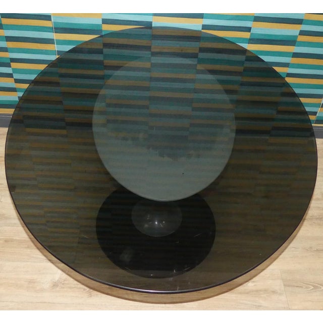 Space Age Dining Table in Glass and Aluminum, USA, 1970s For Sale - Image 6 of 13