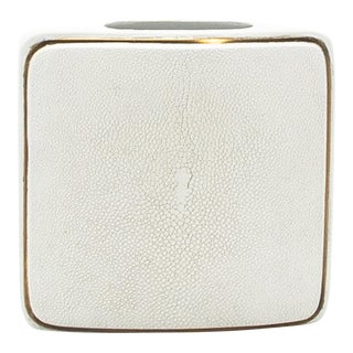 Shagreen Vase With Brass Details by R&y Augousti For Sale