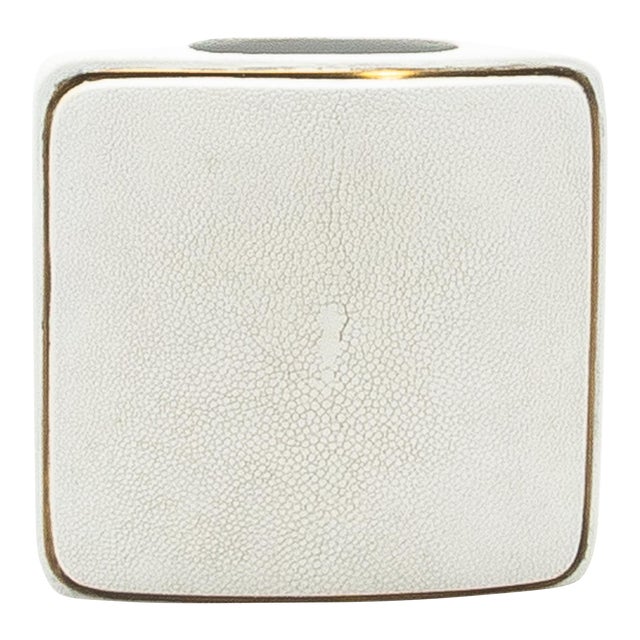 Shagreen Vase With Brass Details by R&y Augousti For Sale
