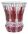 Red and Clear Cut Crystal Vase from Val Saint Lambert, 1920s For Sale