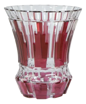 Red and Clear Cut Crystal Vase from Val Saint Lambert, 1920s