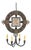 Scandinavian Polychromed Wood and Iron Chandelier, Early 20th Century For Sale