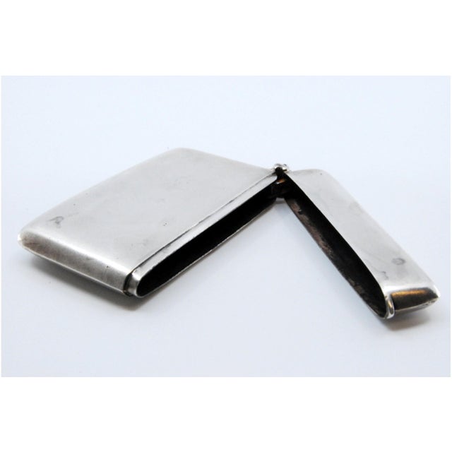 Plain Square Silver Matchbox with Hinged Lid For Sale - Image 5 of 11